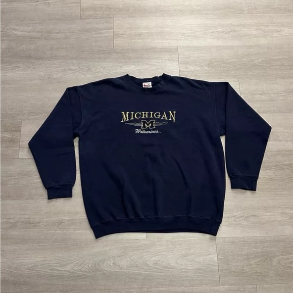 Cadre Athletic Other - Vintage 90s Michigan Wolverines Embroidered Crewneck Sweatshirt
